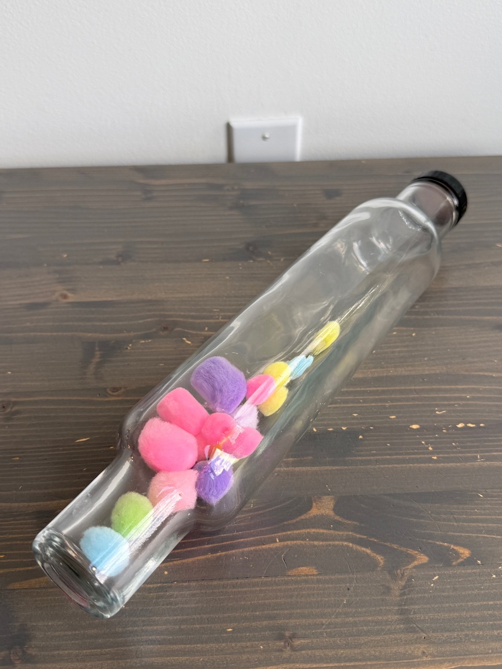 Vintage glass rolling pin with plastic cap